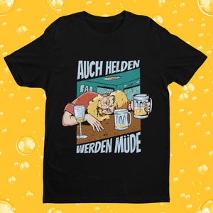 Auch Helden werden müde - Premium T-Shirt - Biermode | Mode für den Bierliebhaber