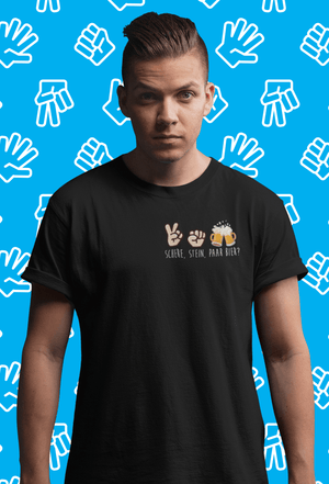Schere, Stein, paar Bier? - Premium T-Shirt - Biermode | Mode für den Bierliebhaber